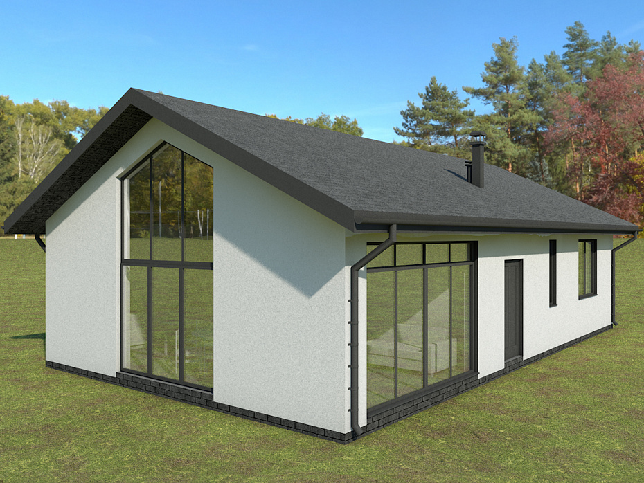 Проект дома, Газобетон, 110 м.кв, - изображение 1 | nov-svet.ru