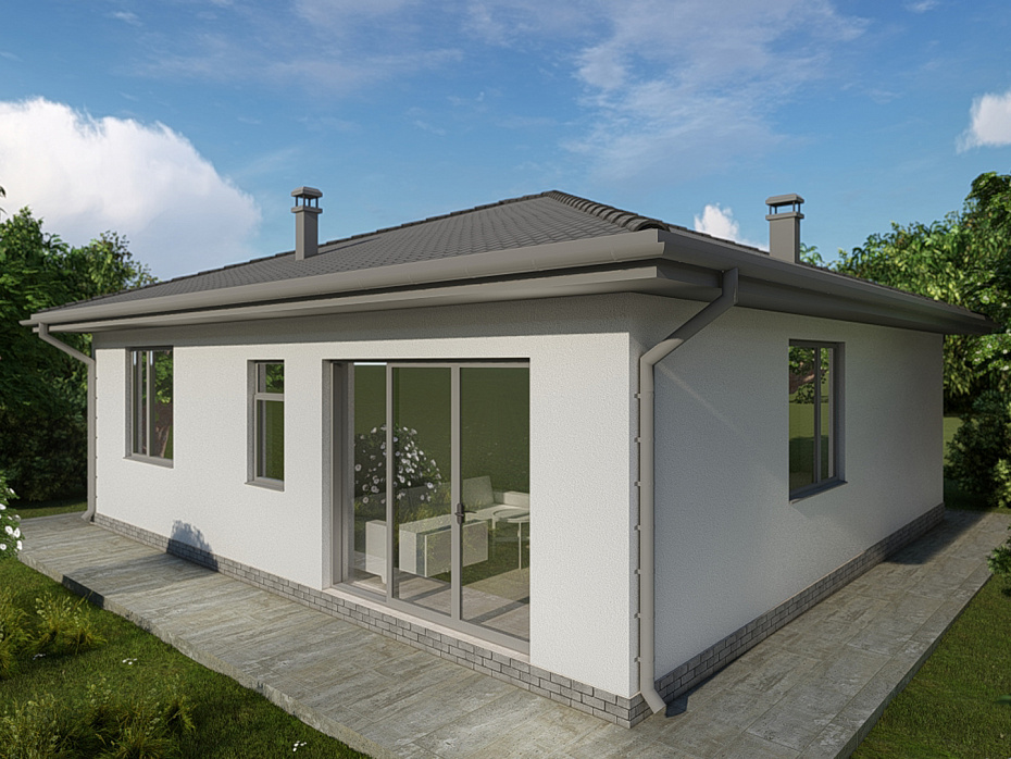 Проект дома, Газобетон, 90 м.кв, - изображение 1 | nov-svet.ru