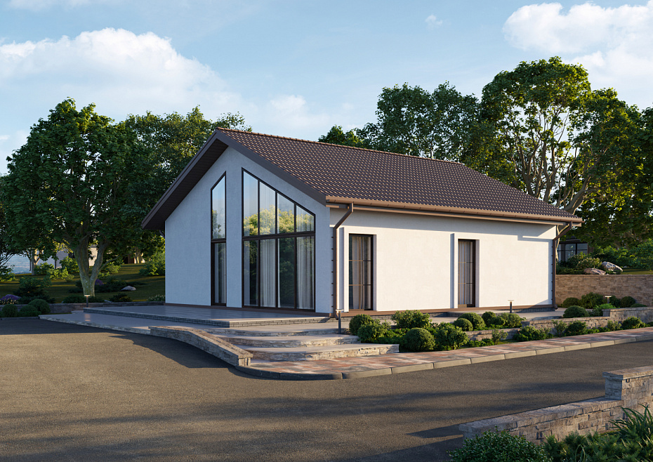 Проект дома, Газобетон, 95 м.кв, - изображение 1 | nov-svet.ru